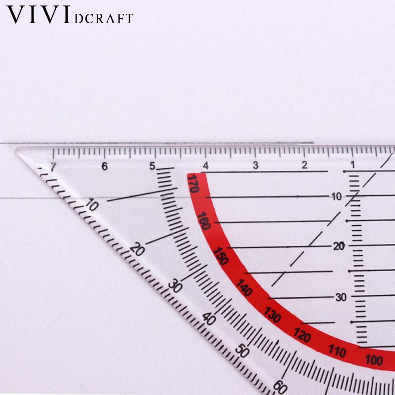 Vividcraft พลาสติกอเนกประสงค์สามเหลี่ยมไม้บรรทัด Patchwork การวัดเด็กโรงเรียนสำหรับ Patchwork มุมเครื่องมือเครื่องเขียนไม้บรรทัด Re X1V2