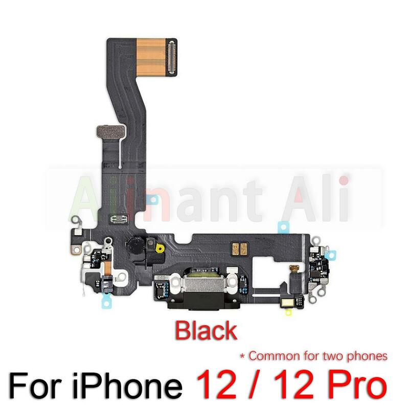 AiinAnt-Bottom Mic Carregador USB, Sub Board, Connector Port Dock, Cabo Flex para iPhone 12 Pro, 12 Pro Max, Mini Peças de Reparo