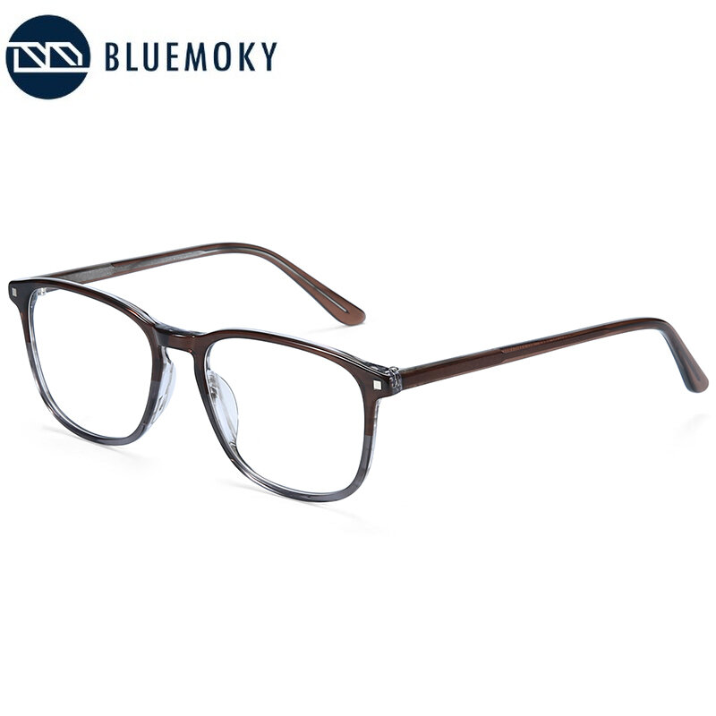 BLUEMOKY-gafas graduadas de acetato para hombre, lentes fotocromáticas ópticas cuadradas para miopía, hipermetropía, antirayos azules