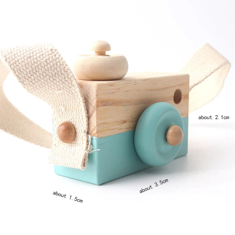 Kamera Mode Kayu Mainan Bayi Liontin Blok Bayi Mainan Montessori untuk Anak-anak Hadiah DIY Kayu Hadiah Menyusui Mainan Luar Ruangan