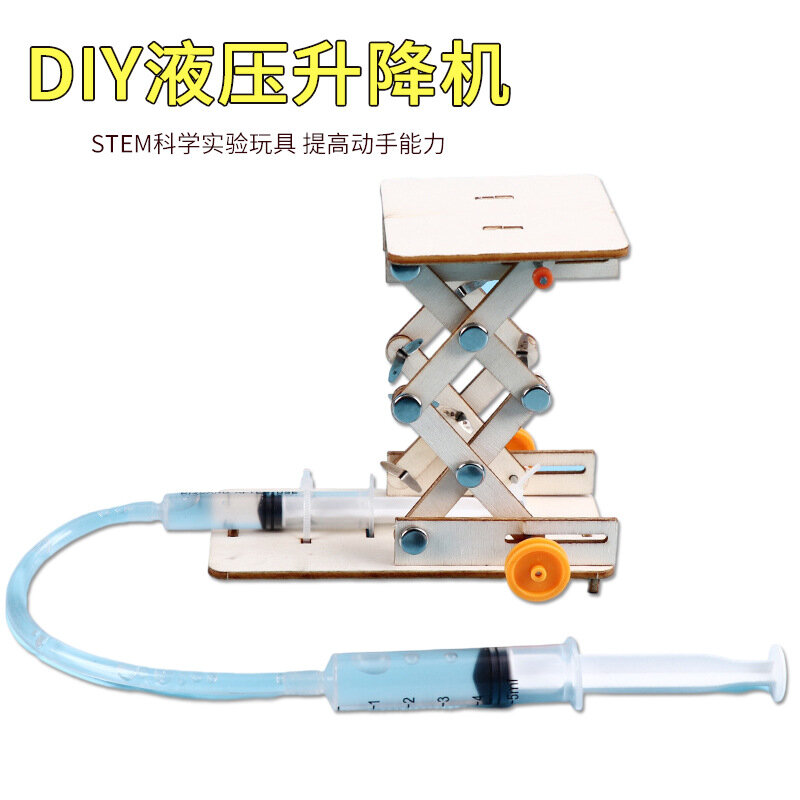 Diy Technologie Kleine Productie Hydraulische Lift Model Handmatig Uitgevonden Puzzel Montage Materialen