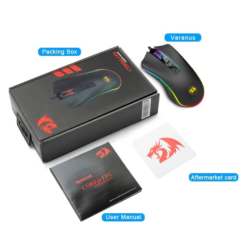 Mouse de jogos com fio programável, ergonômico M711-FPS, 9 botões M711-FPS, RGB, USB, Gamer, computador, PC
