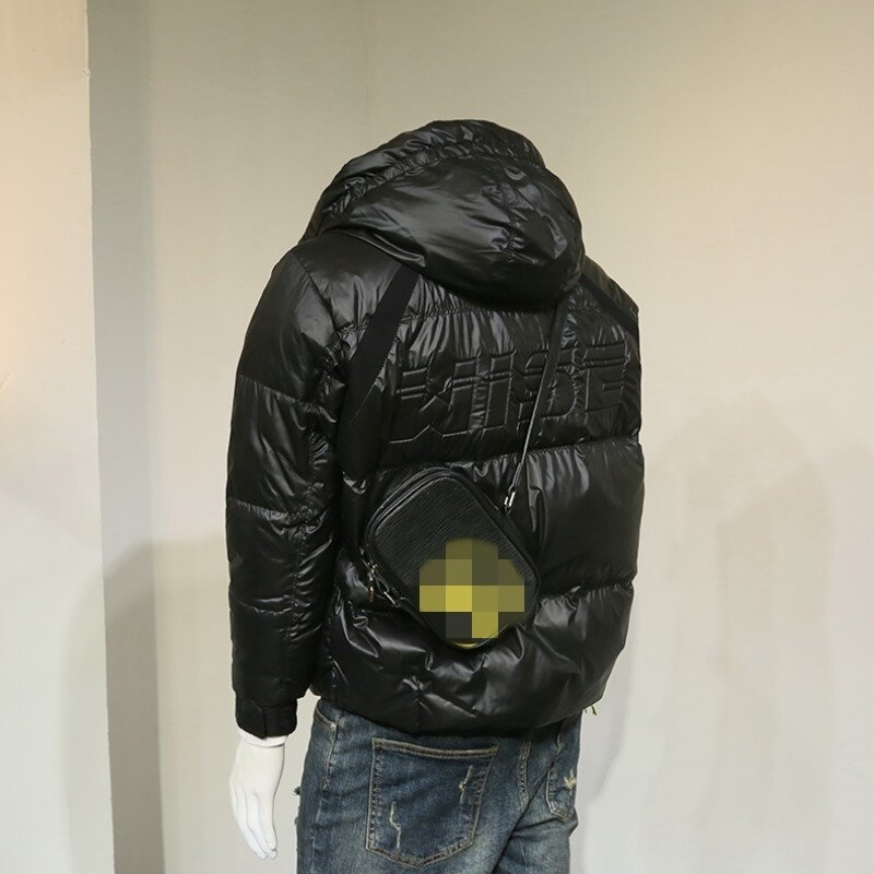 Стильный корейский Модный повседневный мужской простой однотонный пуховик с капюшоном на молнии с карманами и длинными рукавами зимняя теплая куртка Роскошная уличная одежда