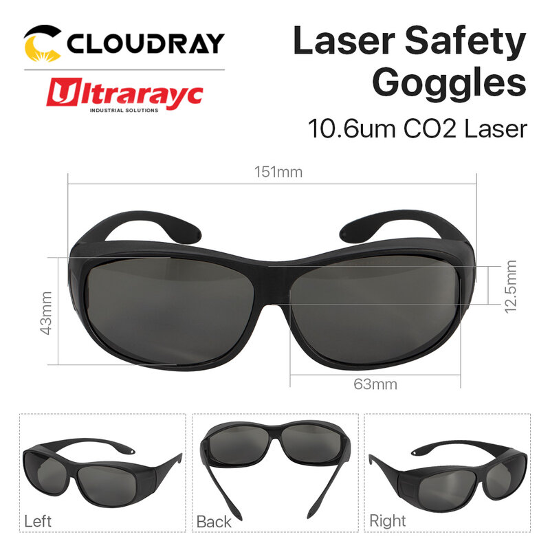 Ultrarayc 10.6um แว่นเลเซอร์ TypeC แว่นตาป้องกันแสงเลเซอร์แว่นตาป้องกันแว่นตา Shield สำหรับ Co2แกะสลักเครื่อง