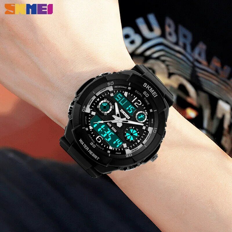 SKMEI Для детей Часы Анти-шок Водонепроницаемый Открытый спортивные часы Для мужчин Мода цифровой Кварцевые наручные часы Relogio Masculino