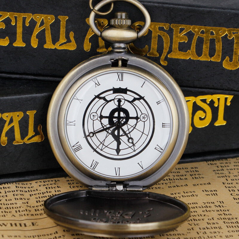 นาฬิกาพกธีมคอสเพลย์แกะสลักเป็นของขวัญสำหรับผู้หญิงผู้ชายสร้อยคอเพนนาต์
