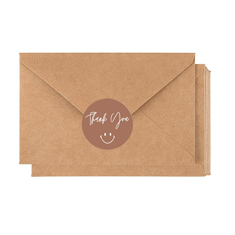 Redondo Obrigado Adesivos para Etiquetas do Selo Envelope, Dom Embalagem Decoração, Festa de Aniversário, Scrapbooking, Papelaria Adesivo, 100-500Pcs