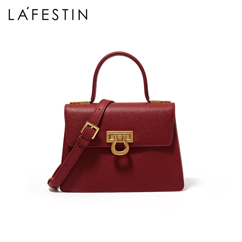 LA festun 2023 New Trend Retro Mini Book Handbag Fashion One-shoulder Portable Messenger Leather Female Crossbody Bag Design