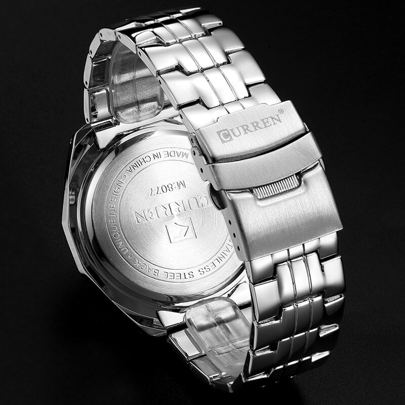 ¡Novedad! Reloj CURREN de cuarzo de lujo de marca para hombre, reloj completo de acero inoxidable, reloj de pulsera informal deportivo militar para hombre, reloj de pulsera Gentlema