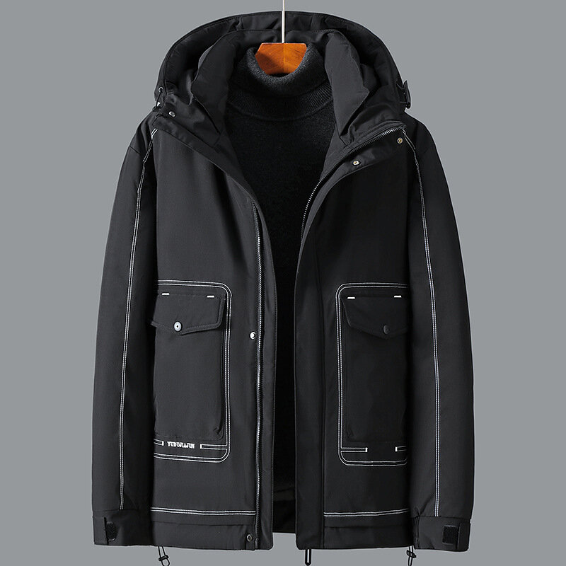 Plus size 10xl parkas inverno gola de pele jaquetas jaqueta masculina engrossado quente com capuz casacos masculino outerwear forro removível