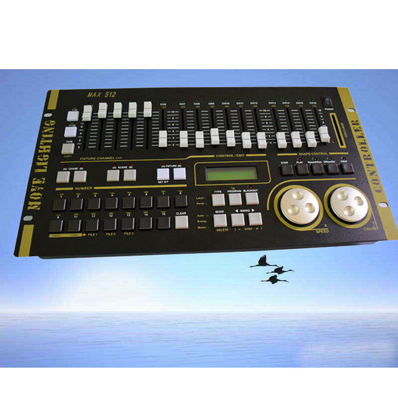 رائجة البيع ماكس 512 DMX تحكم مع بين برنامج ضوء المرحلة ماكس 512 وحدة التحكم الرئيسية لإشارة XLR-3 Led الاسمية تتحرك رئيس
