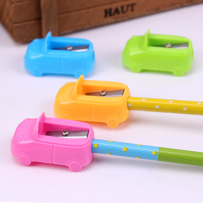 1PC Mini Cute Kawaii Candy Colored Standard School Supplies Car Pencil Sharpener for Kids Girls Stationery Items
