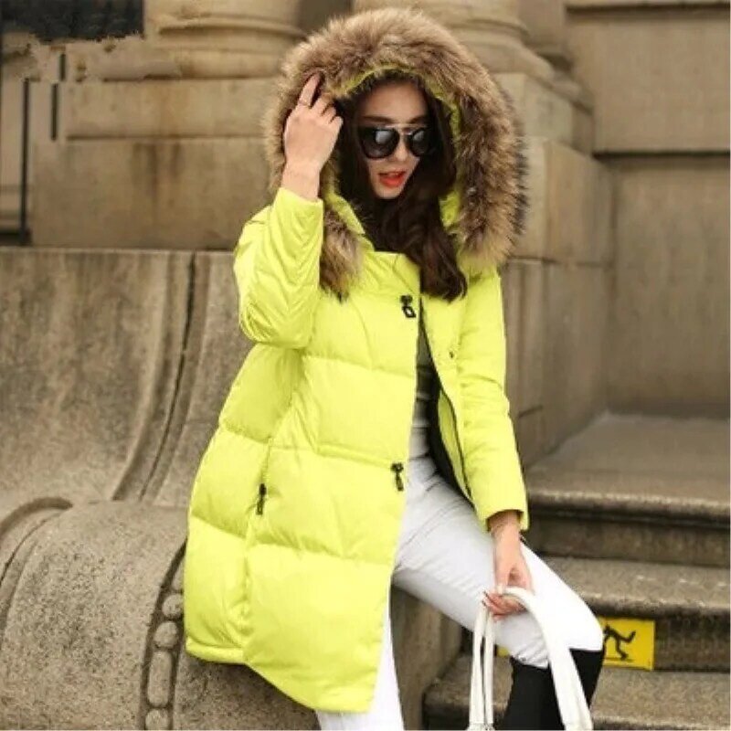 Mantel Jaket Ibu Hamil Hangat Bertudung Pakaian Kehamilan Pakaian Luar Ritsleting Kerah Bulu Besar Parka Musim Dingin Ukuran Plus S- 6XL
