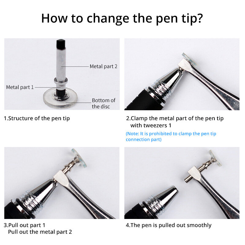FONKEN-Stylus Pen com Touch Head, Tablet Pen, Sucker condutora, Acessórios Stylus substituição, Laptop Pen, Draw Pen Head Screen Escrito