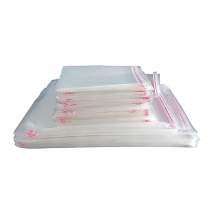GRUITER 30X40Cm Tas Penyimpanan Plastik Tas Kemasan OPP Self-Adhesive Kantong Self-Adhesive Strip dengan Warna Acak 100