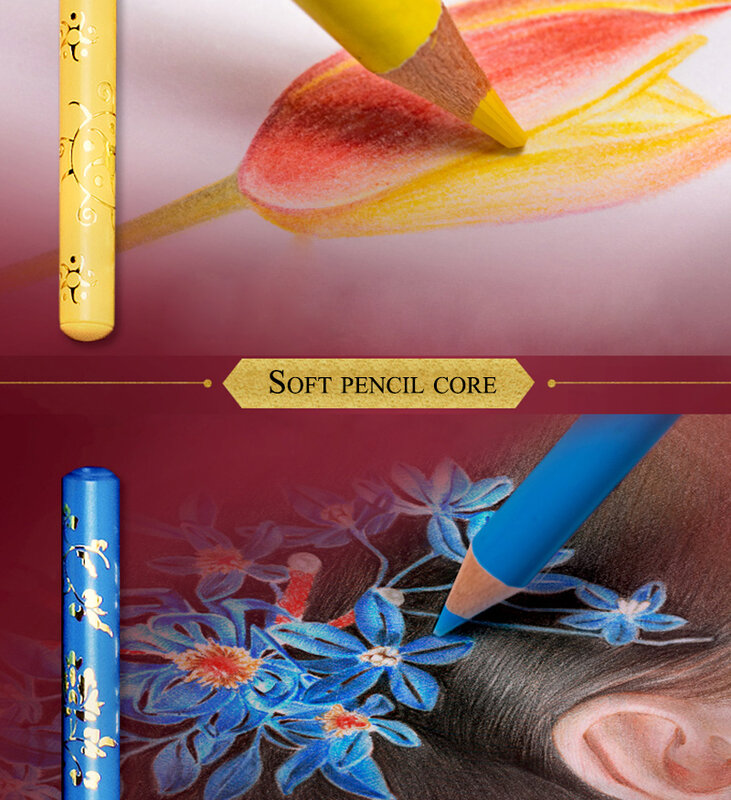 Xsyoo 50/100 colori stile cinese classico schizzo matite colorate a olio Soft Core disegno matita Set confezione regalo forniture artistiche
