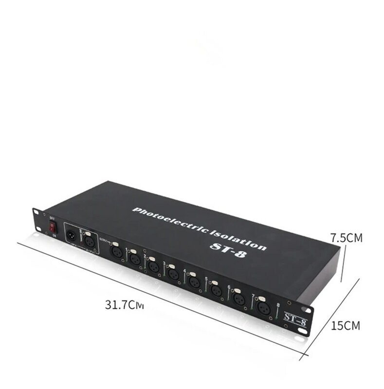 Spedizione veloce migliore qualità 8CH DMX Splitter DMX512 luci da palco luci amplificatore di segnale Splitter distributore DMX a 8 vie