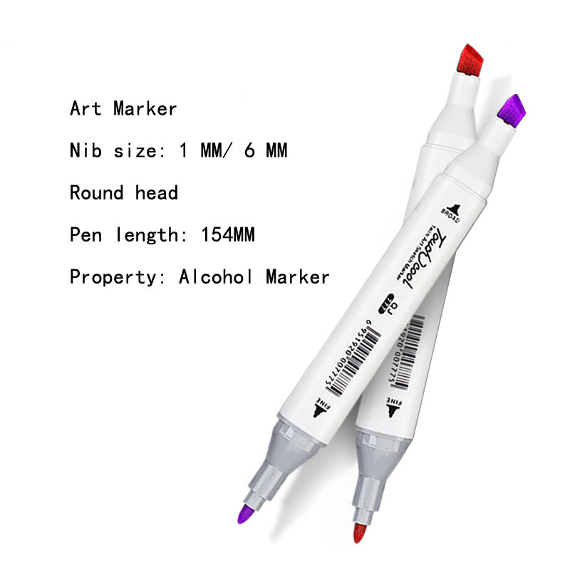Dibujo cepillo marcador Set 30/40/6/80/168 colores, Alcohol tinta arte gráfico marcadores de dibujo rotulador Twin plumas regalo bocetos para chico