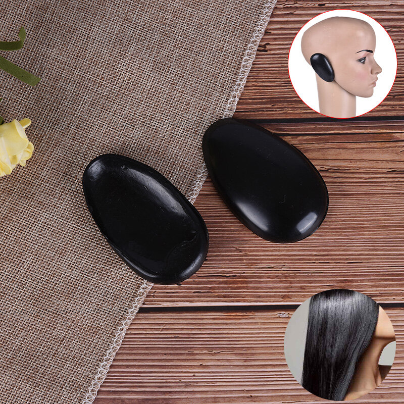 2 uds. Protector de tinte de pelo profesional de barbería cubierta de oreja de plástico negro escudo salón de peluquería herramientas de estilismo Accesorios
