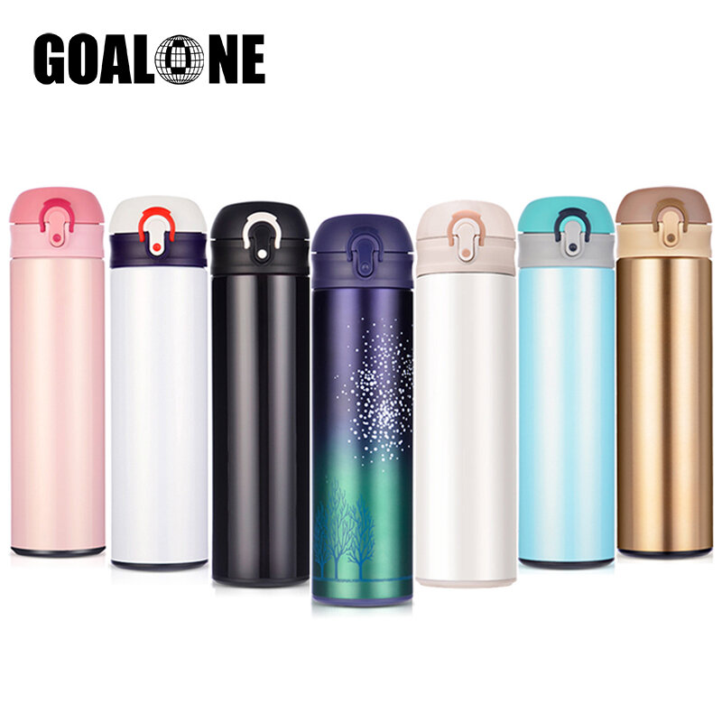 GOALONE 500ml Vacuum Insulated Water Bottle Stainless Steel Thermos Coffee Travel Mug Keeps Cold or Hot BPA Free Thermos Bottle