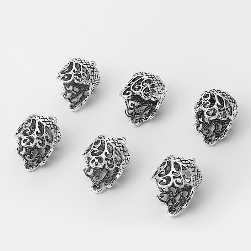 10 sztuk antyczne srebro kolor koronki Lacework wytłoczenia ziarna zaślepka koraliki dla DIY ocena biżuteria
