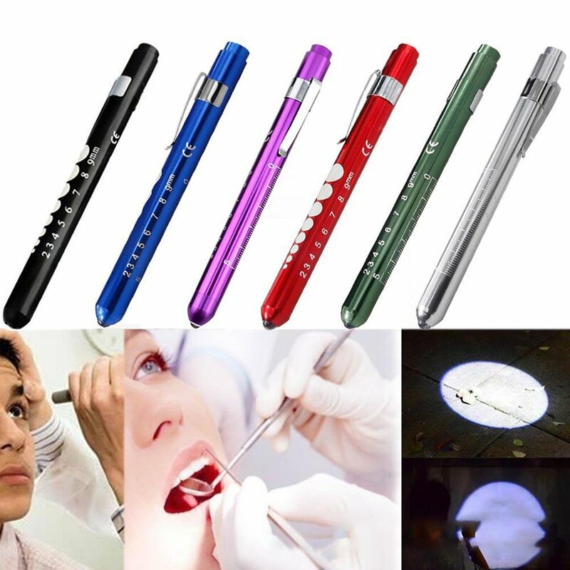 Portable LED Flashlight Work Light Medical First Aid Pen Light Torch Lamp With Pupil Gauge Measurements Doctor Nurse Diagnosis