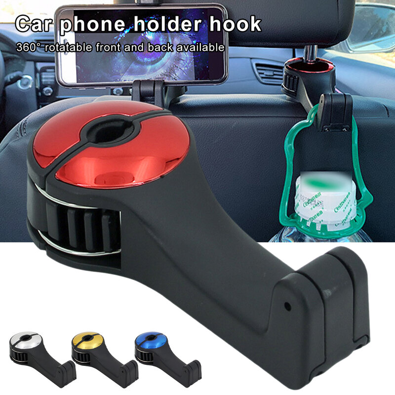 2ใน1รถ Gadget เบาะนั่งรถยนต์ด้านหลังแขวนตะขอห้อยสิ่งของรถ Headrest Hook ผู้ถือโทรศัพท์สำหรับกระเป๋าถือ2...