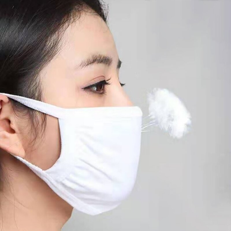Unissex algodão máscara facial branco de duas camadas respirável algodão máscara facial anti poeira, névoa e névoa máscaras quente