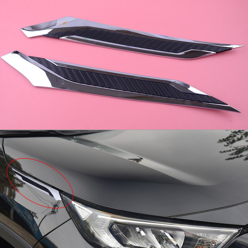 DWCX-cubierta de cejas para faros delanteros de coche, moldura para Toyota RAV4 2019 2020, 2 unidades