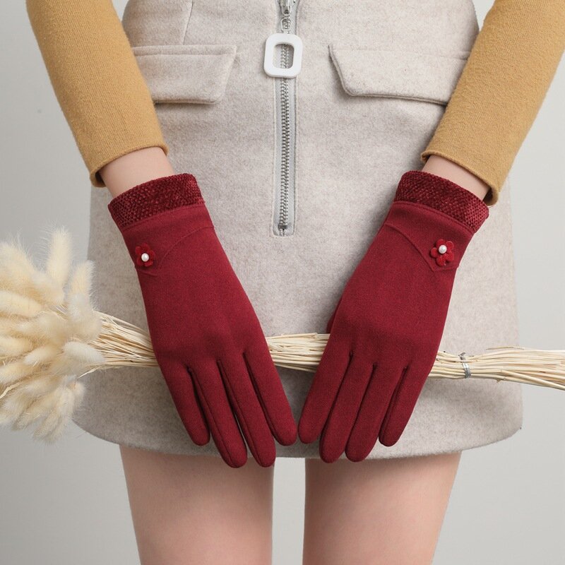 Перчатки женские зимние эластичные, тонкие, Непродуваемые, для сенсорного экрана