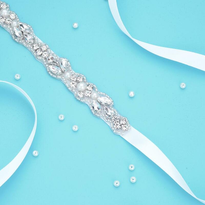 (1PC) Berlian Imitasi Bridal Belt Berlian Pernikahan Gaun Sabuk dengan Crystal Pernikahan Ikat untuk Pernikahan Gaun Aksesoris WDD1057