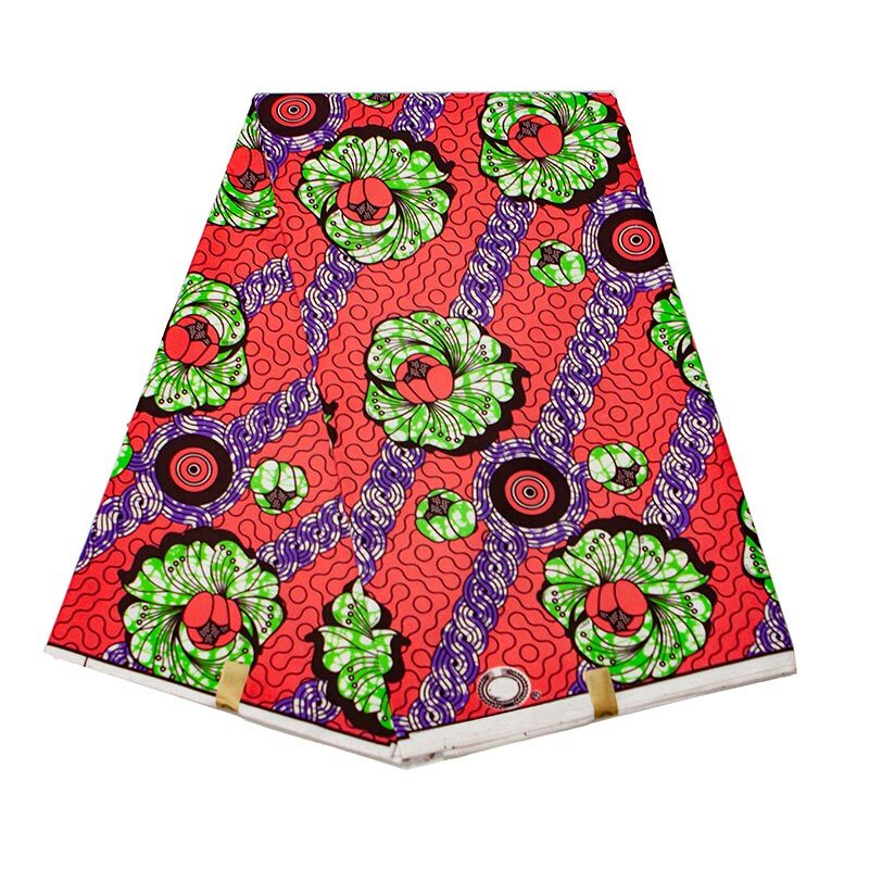 Tela de cera africana para costura, tejido rojo africano impreso para vestido de boda, 2020