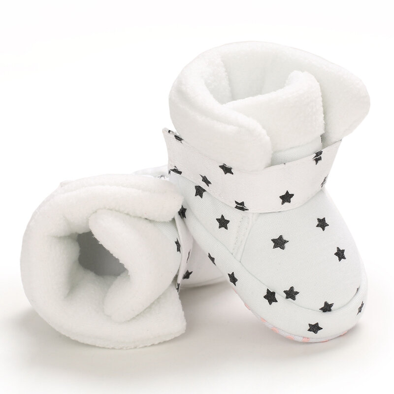 ถุงเท้าเด็กทารกแรกเกิดรองเท้าเด็กผู้หญิงเด็กวัยหัดเดิน Star First Walkers รองเท้าผ้าฝ้าย Comfort Soft Warm ทารก Crib รองเท้า