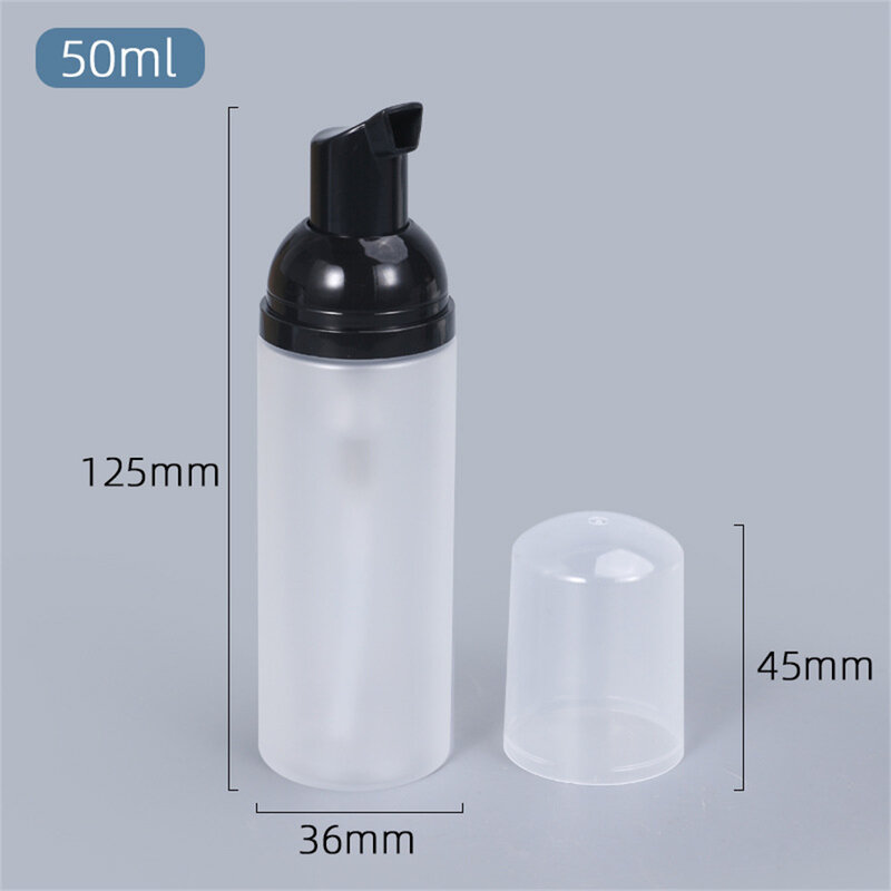Botella de bomba de espuma de plástico, contenedor vacío recargable de 50ML, limpiador de jabón, champú, botellas de espuma, botella de viaje de maquillaje, 1 unidad