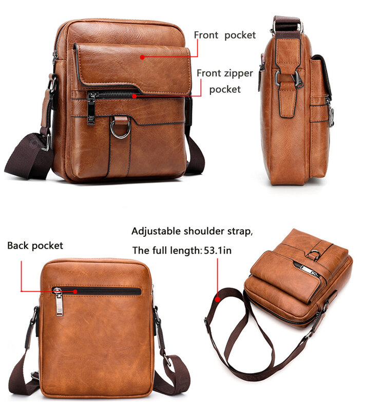 JEEP BULUO – sac à bandoulière en croûte de cuir pour hommes, sacoche Business iPad, livraison directe