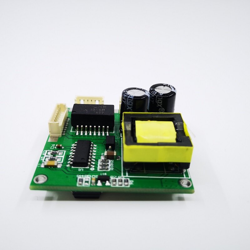Mini interruptor de 5 puertos, interruptor de red de 10/100mbps, 5-12v de amplio voltaje de entrada, módulo inteligente ethernet pcb rj45 con led incorporado