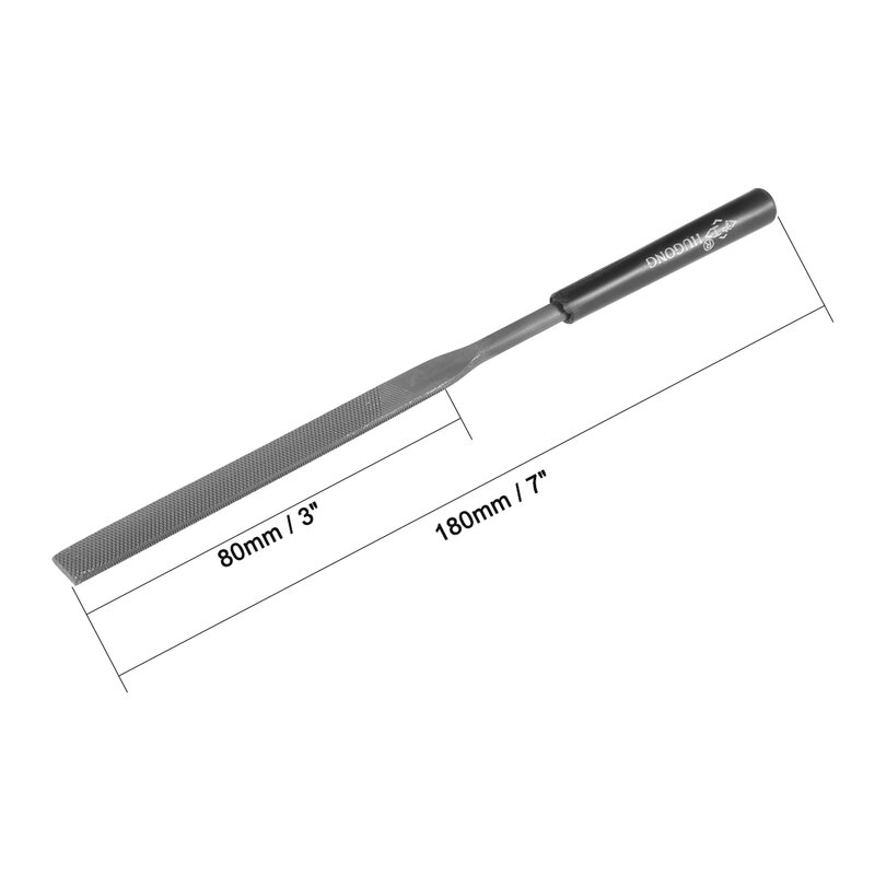 Uxcell, 10 шт., стальной плоский напильник с пластиковой ручкой, 5 мм x 180 мм