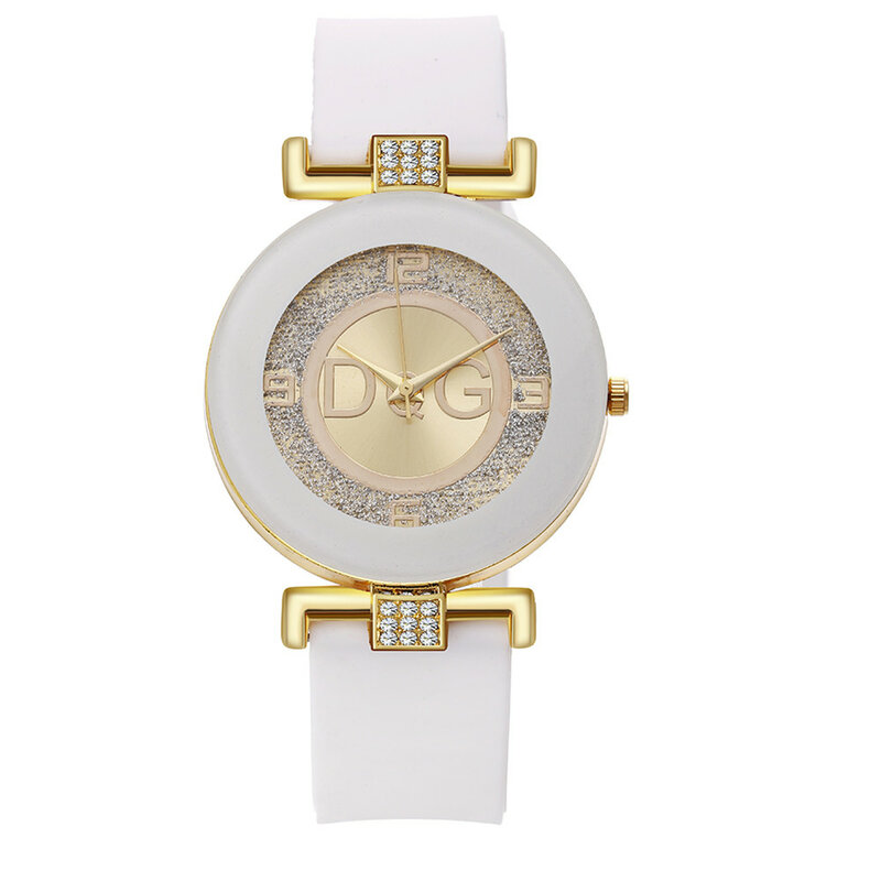 Simple Black White นาฬิกาควอตซ์ผู้หญิงออกแบบสายคล้องคอซิลิโคนนาฬิกาข้อมือ Big Dial แฟชั่นผู้หญิง Creative