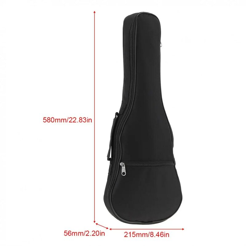 21นิ้วสีดำแบบพกพากระเป๋า Ukulele Soft Case 600D Oxford ผ้า Monolayer กระเป๋าไหล่กระเป๋าเป้สะพายหลังเบาะ