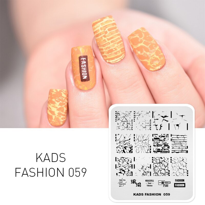 KADSplantilla de uñas Nail Art estampado de placas moda Acero inoxidable estampado de uñas arte imagen estampado placa plantilla