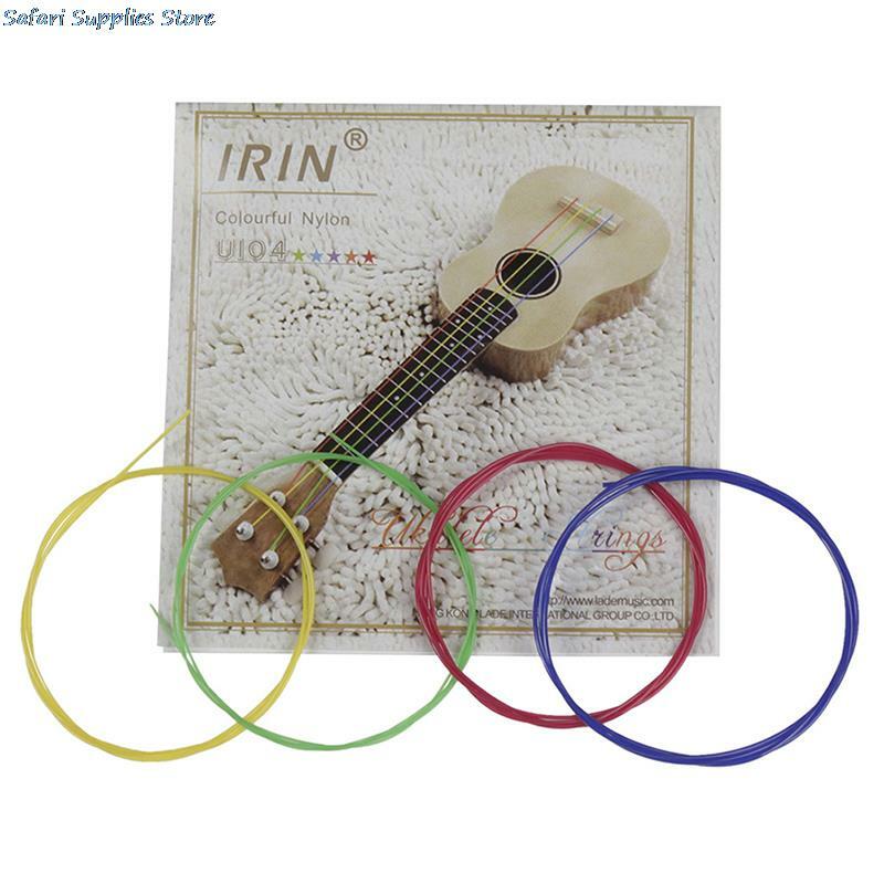Nylon arco-íris colorido Ukulele Cordas, durável peça de reposição para Ukulele, guitarra acessórios, instrumento musical, 4-6pcs por conjunto