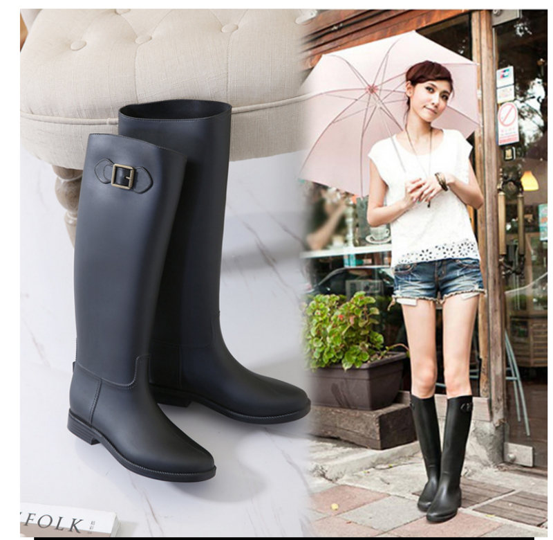 Fashion women's high tube fit buckle riding boots Knight boots equestrian equipment PVC material