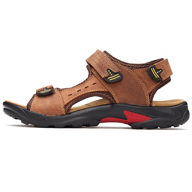 Sandalias de verano 2019 para hombre, zapatos de marca de alta calidad, sandalias de playa para hombre, zapatos informales de cuero genuino, calzado de moda para exteriores 38-48