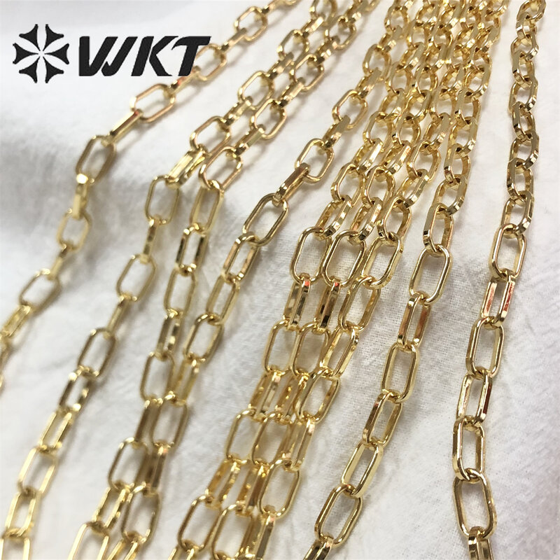 WT-BC178 personnalité grande chaîne en laiton jaune avec de l'or pour les hommes et les femmes pour faire des bracelets colliers et bijoux accessoires