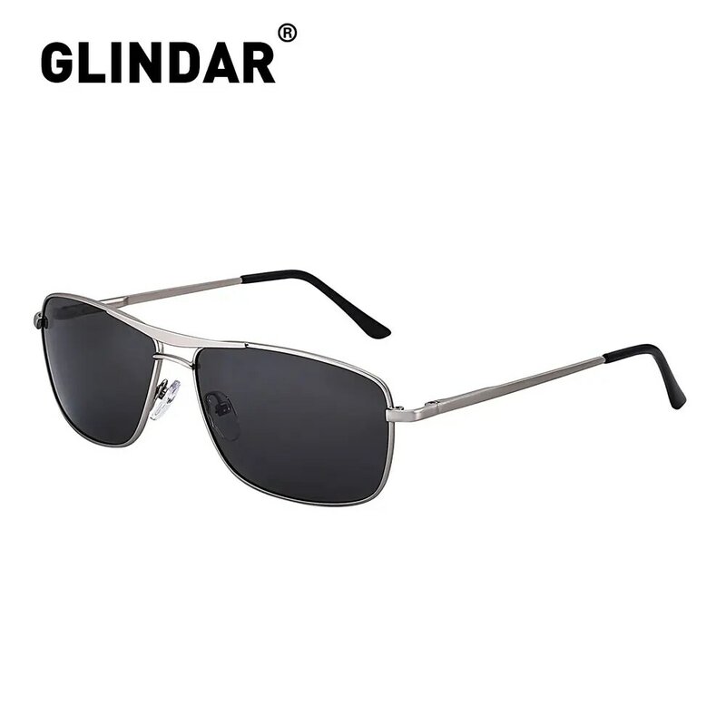 Bisagra de resorte para hombre, gafas de sol polarizadas, marco de Metal rectangular estrecho, gafas de sol de conducción