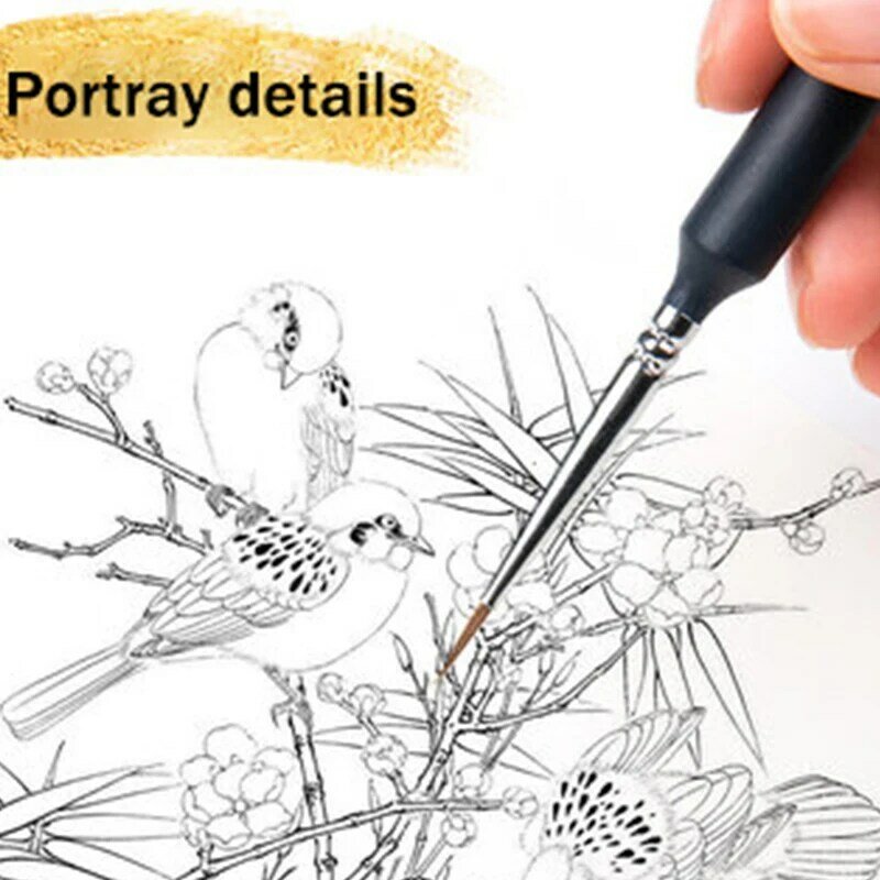 Кисть для рисования волков MIKAILAN, мелкая ручная ручка с крючком, миниатюрная деталь, кисть для рисования Волчья шерсть