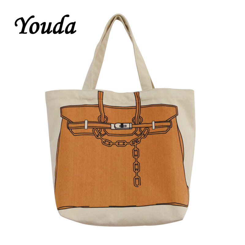 Youda-bolso de mano de gran capacidad con estampado para mujer, bolsa de compras de estilo clásico, informal y Simple, diseño Original