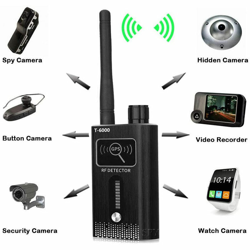 Детектор радиочастотного сигнала T6000, скрытая камера, Шпионские гаджеты Espias GSM GPS-трекер, беспроводная аудиоошибка для обнаружения проводов
