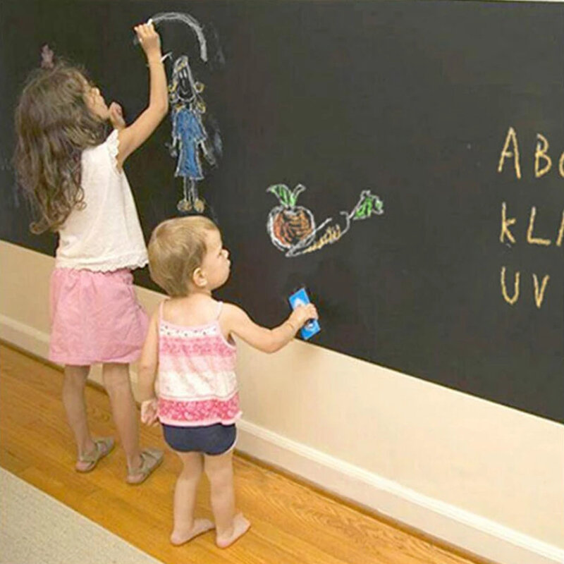 Quadro negro adesivos placa de giz removível pvc desenhar mural decoração arte quadro adesivo de parede para crianças quartos durável 45x100cm