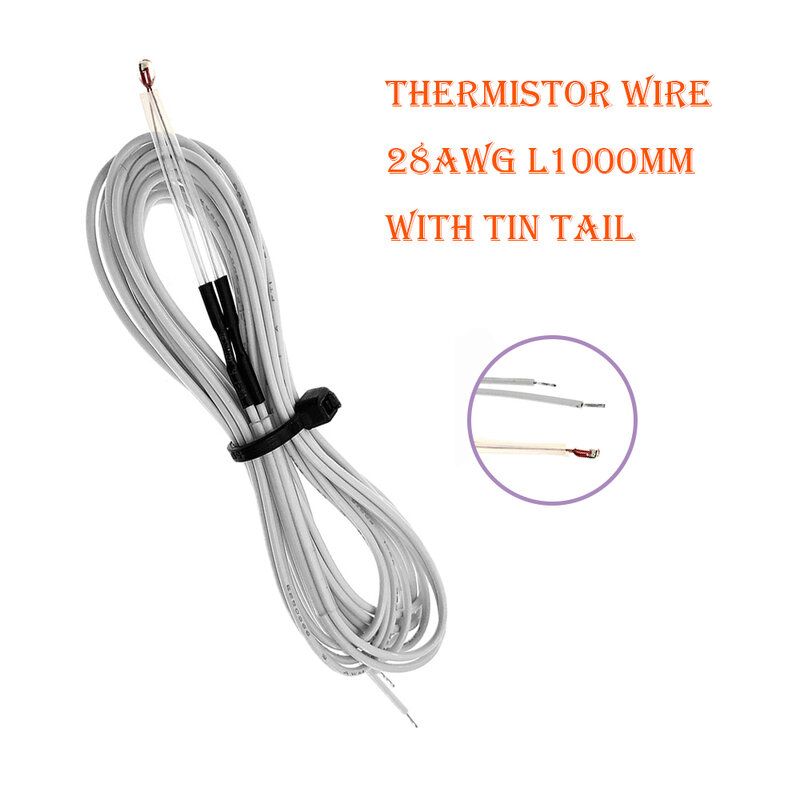Sensor de temperatura termistores, 100k ohm ntc 3950, com cabo, cabeça dupont, para reprap, mk2a, mk2b, peças de impressora 3d